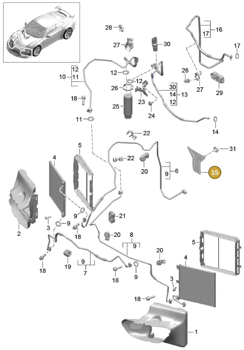 99157330380 — Porsche 911 (2013-2020) diagram p41813020, position 15