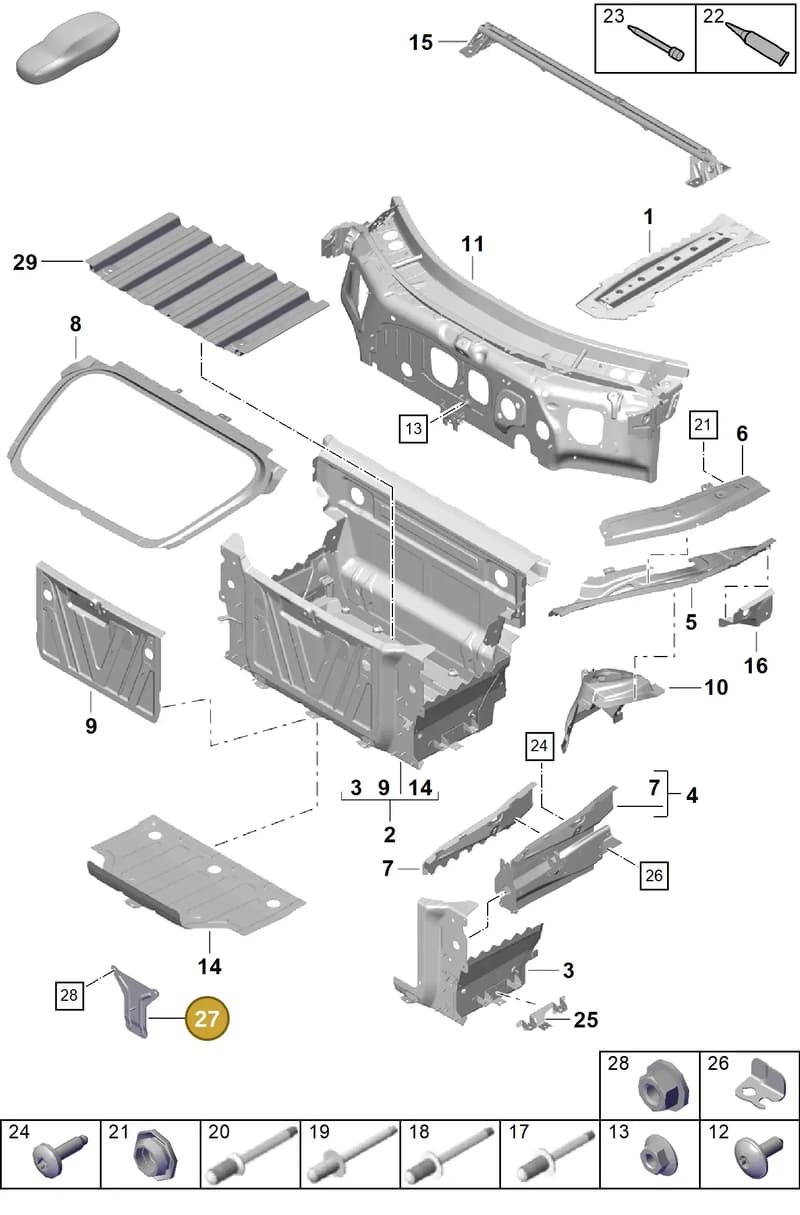 99157330380 — Porsche Cayman (2019-2022) diagram p55801100, position 27