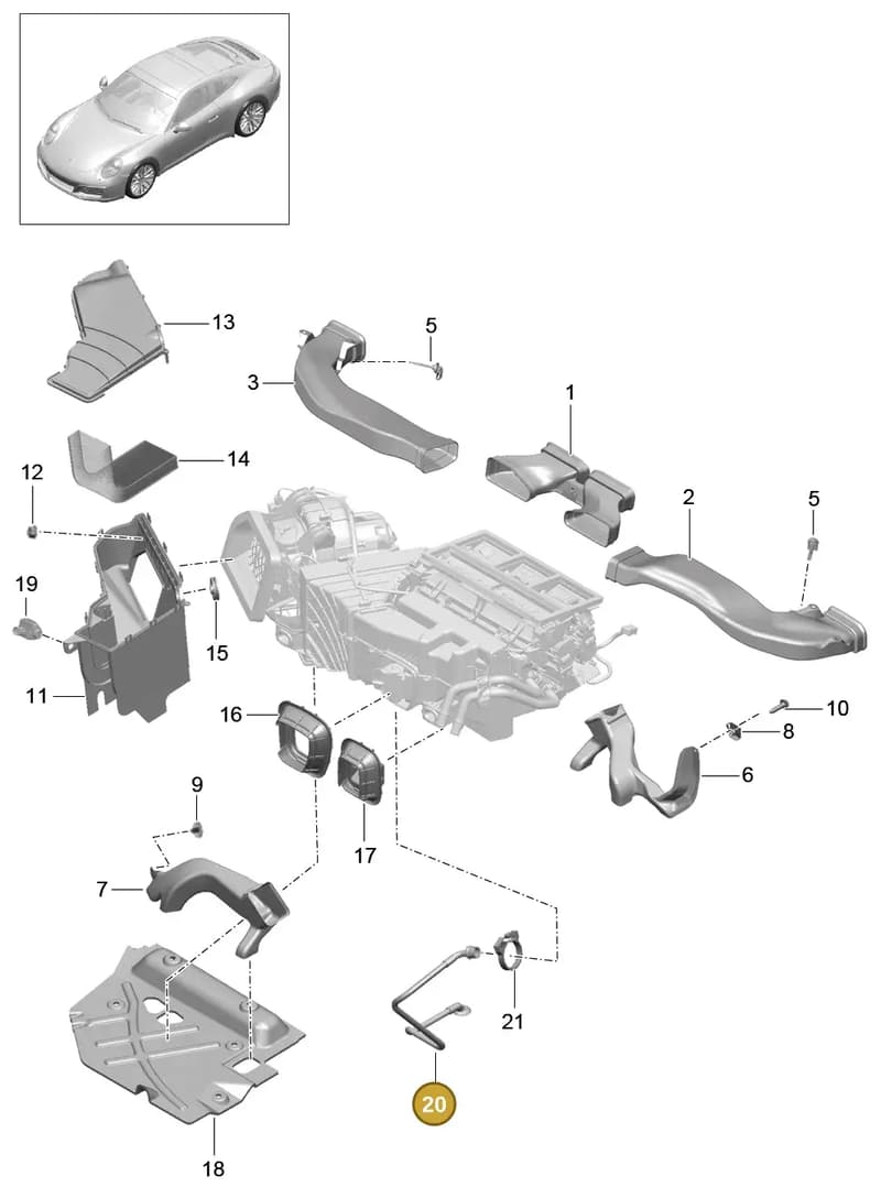 99157379400 — Porsche 911 (2016-2019) diagram p47813000, position 20