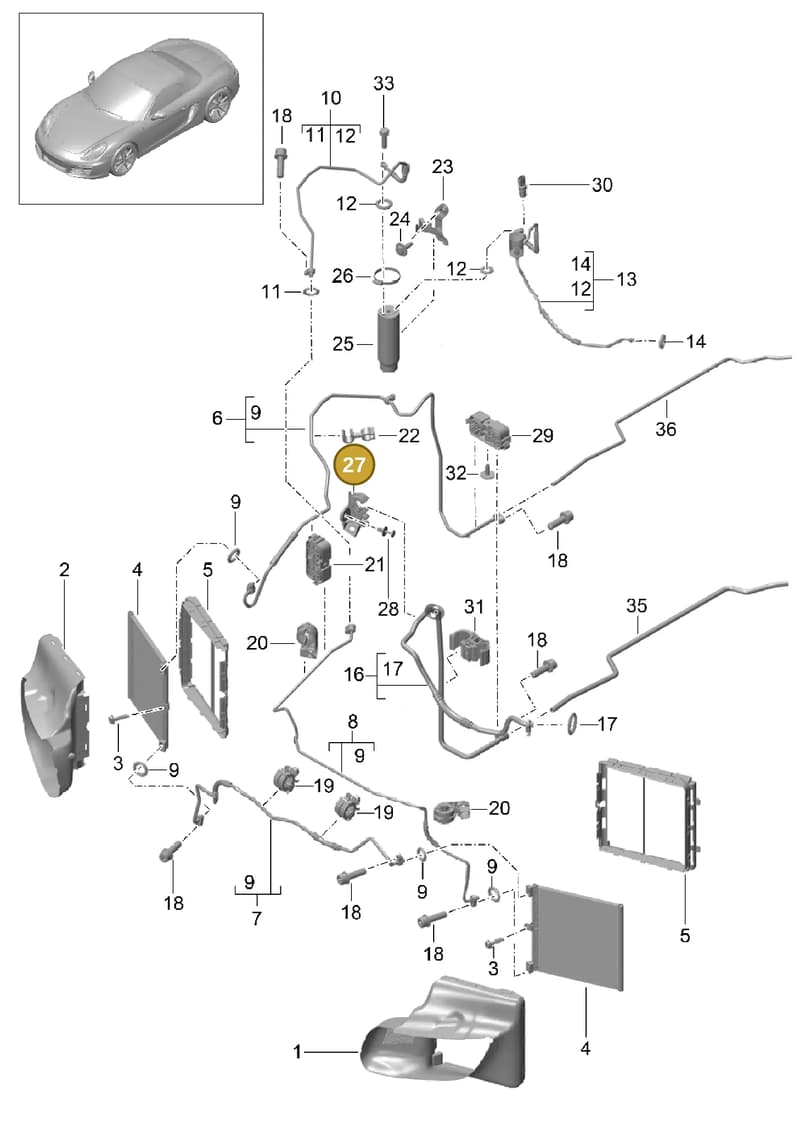 99157382701 — Porsche Boxster (2012-2016) diagram p39813020, position 27