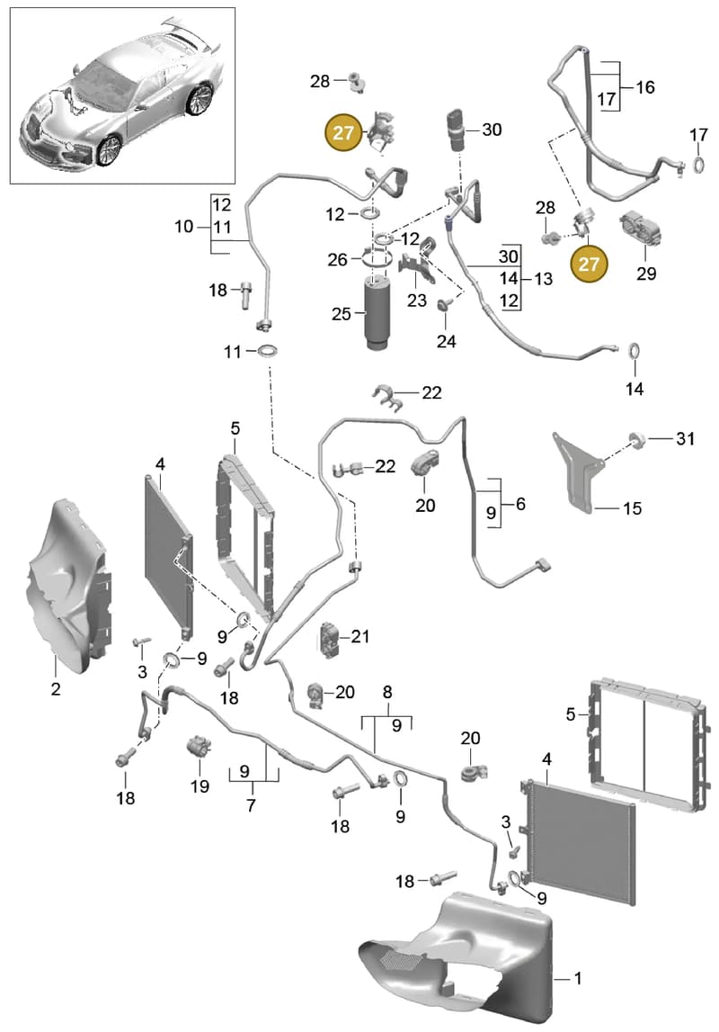 99157382701 — Porsche 911 (2013-2020) diagram p41813020, position 27
