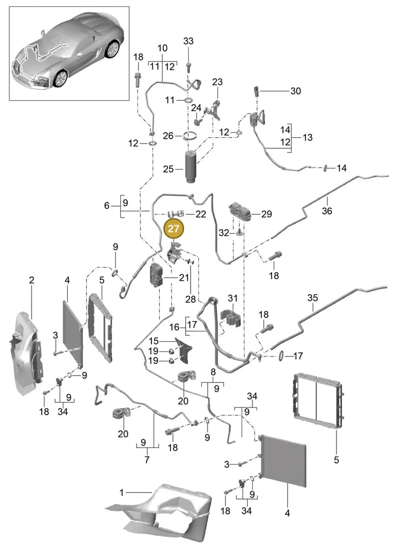 99157382701 — Porsche Boxster Spyder (2015-2016) diagram p46813020, position 27