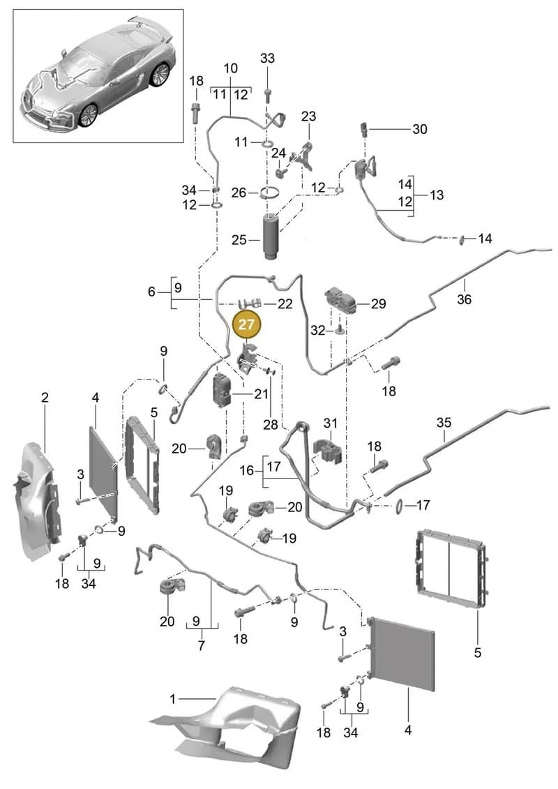 99157382701 — Porsche Cayman GT4 (2015-2016) diagram p45813020, position 27