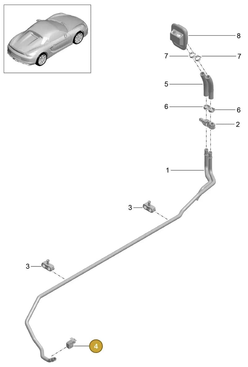 99157382901 — Porsche Boxster Spyder (2015-2016) diagram p46813000, position 4
