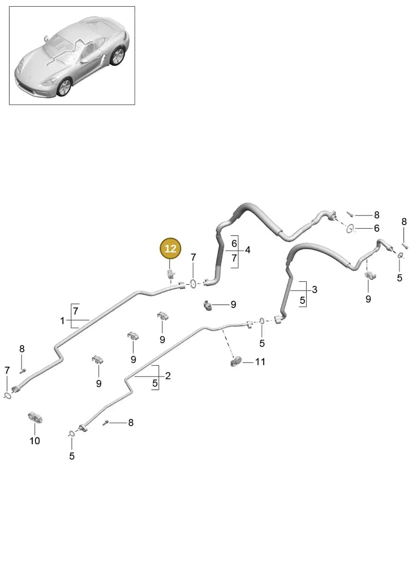 99157382901 — Porsche Cayman (2016-2019) diagram p50813030, position 12