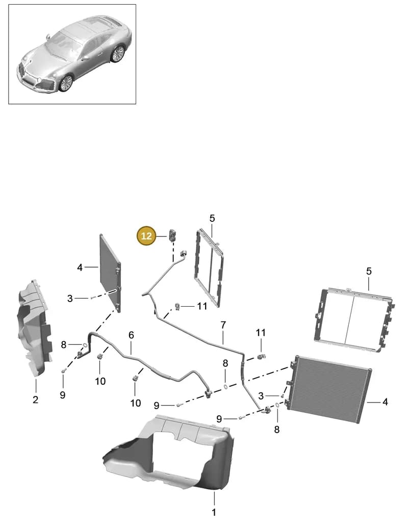 99157384100 — Porsche 911 (2016-2019) diagram p47813020, position 12