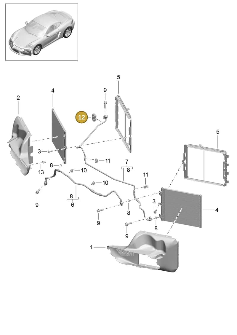99157384100 — Porsche Cayman (2016-2019) diagram p50813020, position 12