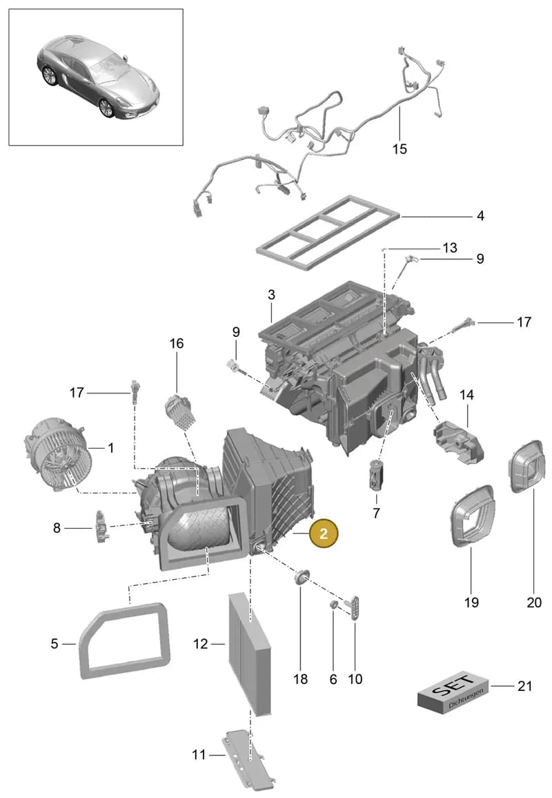 99157391207 — Porsche Cayman (2013-2016) diagram p40813010, position 2