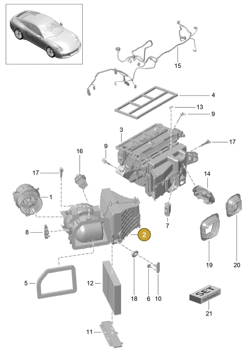 99157391207 — Porsche 911 (2016-2019) diagram p47813010, position 2