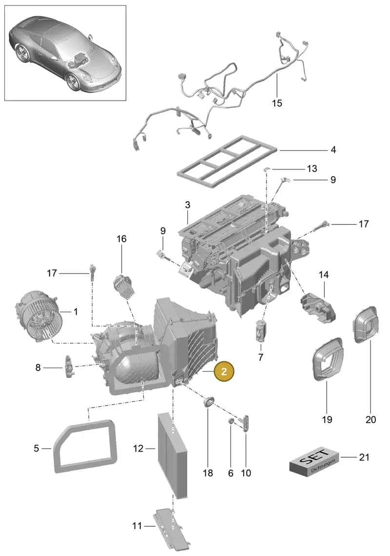 99157391208 — Porsche 991 Carrera 4 (2011-2016) diagram p38813010, position 2
