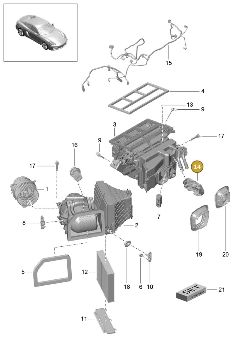 99157391300 — Porsche Cayman (2013-2016) diagram p40813010, position 14