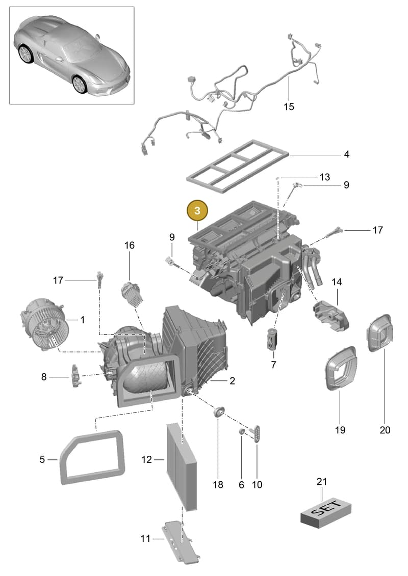 99157391419 — Porsche Boxster Spyder (2015-2016) diagram p46813010, position 3