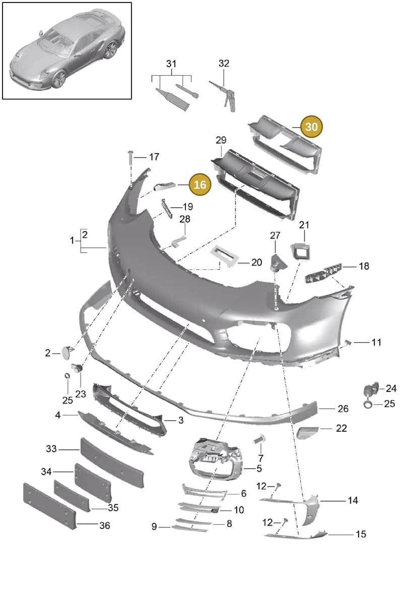 99157514106OK1 — Porsche 911 (2013-2020) diagram p42802000, position 16+30