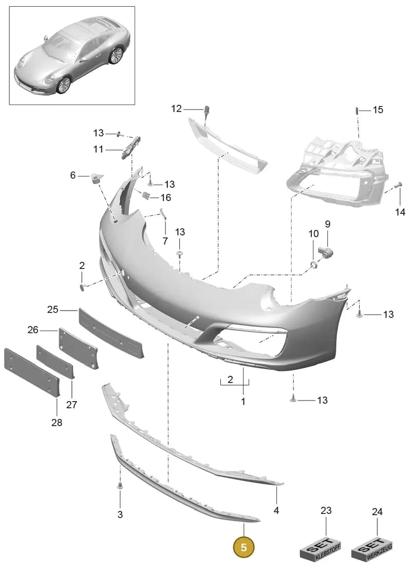 99157516103 — Porsche 911 (2016-2019) diagram p47802000, position 5