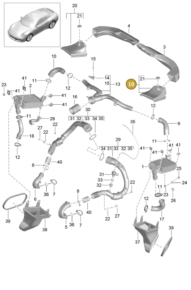 99157575701 — Porsche 911 (2016-2019) diagram p47107020, position 19