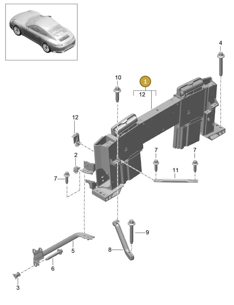 99158001105 — Porsche 911 (2016-2019) diagram p47811070, position 1