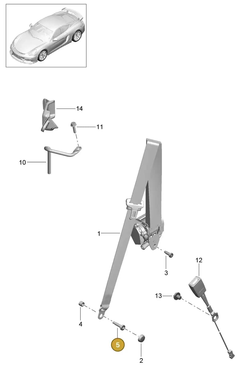 99158075590 — Porsche Cayman GT4 (2015-2016) diagram p45812000, position 5