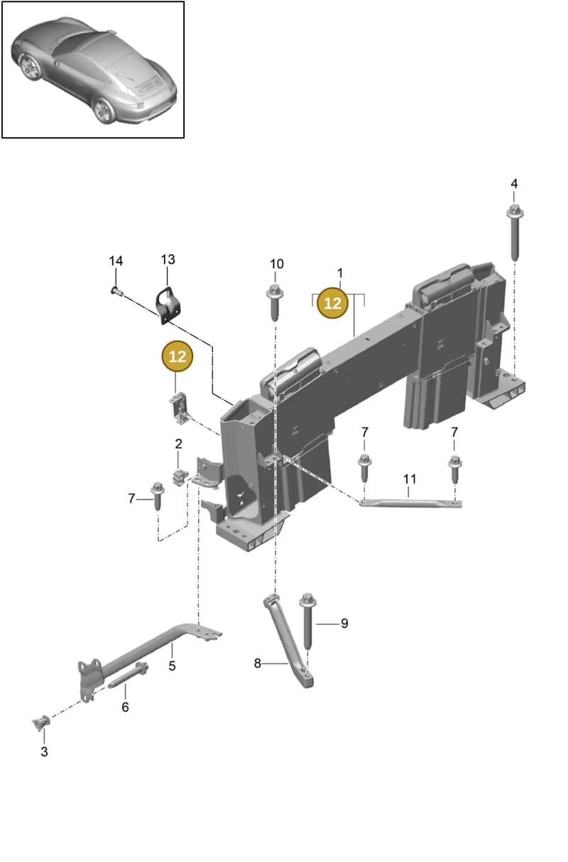 99158092100 — Porsche 991 Carrera 4 (2011-2016) diagram p38811070, position 12