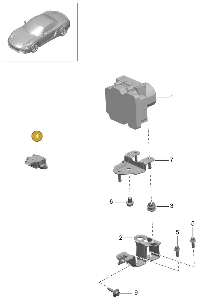 99160614503 — Porsche Boxster (2012-2016) diagram p39605000, position 4