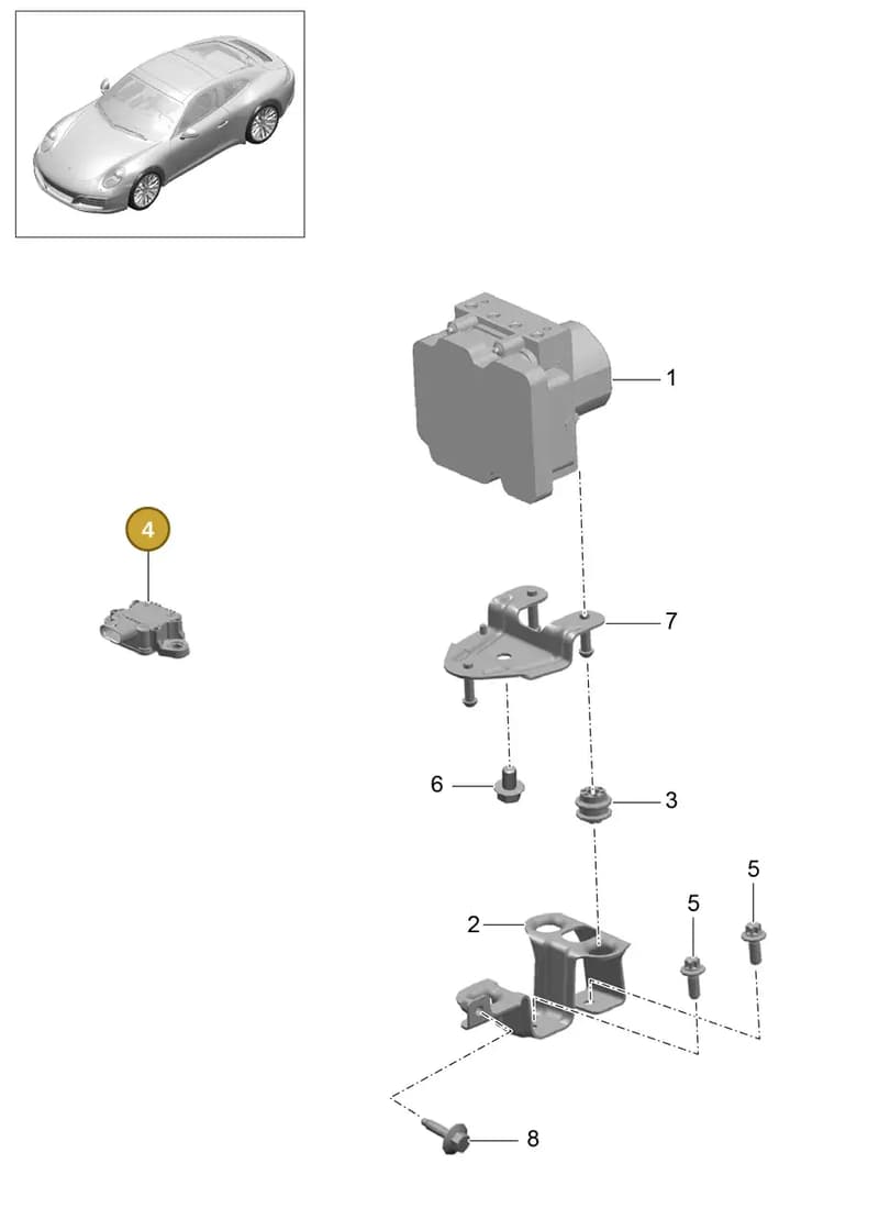 99160614503 — Porsche 911 (2016-2019) diagram p47605000, position 4