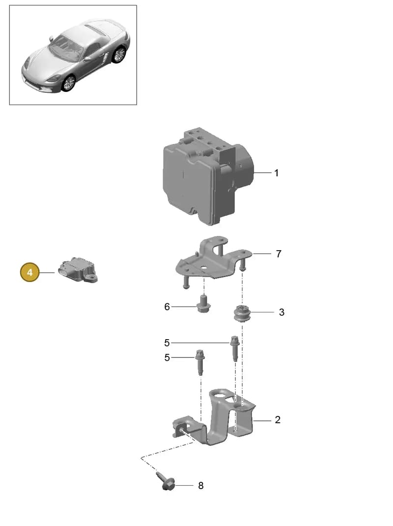 99160614503 — Porsche Boxster (2016-2019) diagram p48605000, position 4