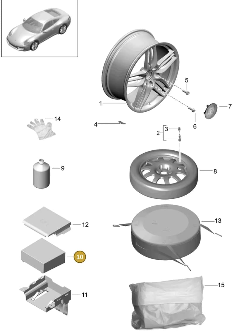 99160624200 — Porsche 991 Carrera 4 (2011-2016) diagram p38601000, position 10
