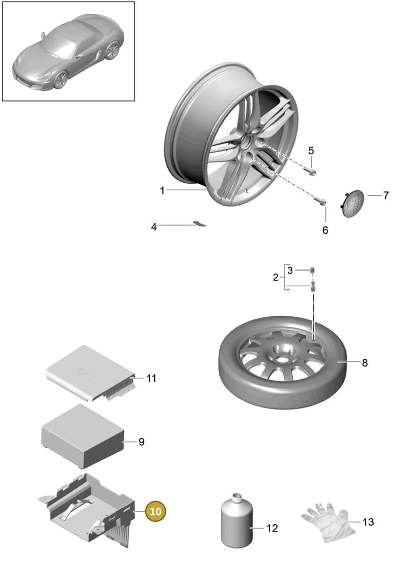 99160624200 — Porsche Boxster (2012-2016) diagram p39601000, position 10