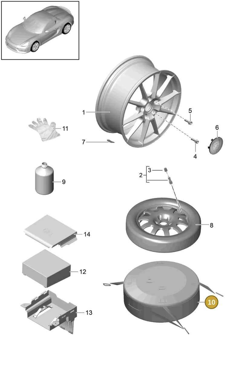 99160624200 — Porsche Boxster Spyder (2015-2016) diagram p46601000, position 10