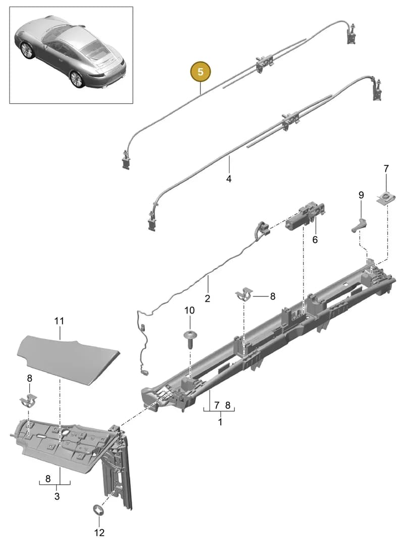 99160632401 — Porsche 991 Carrera 4 (2011-2016) diagram p38811050, position 5