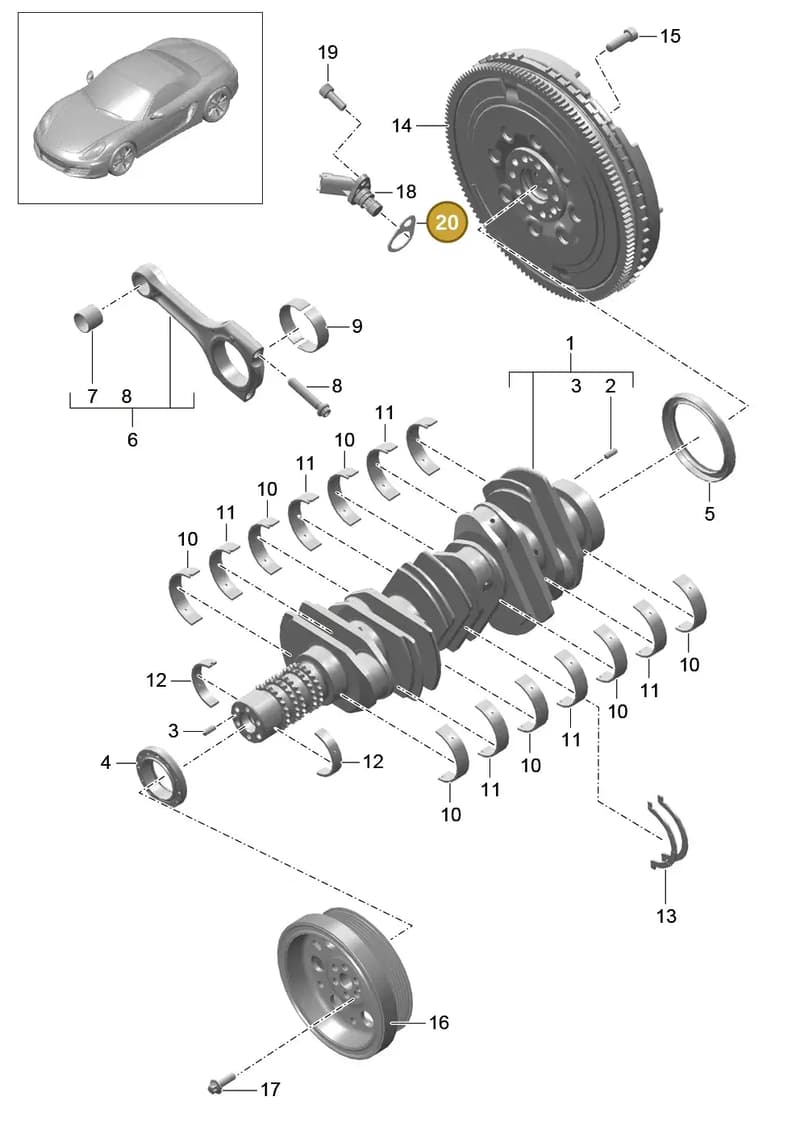 99160691200 — Porsche Boxster (2012-2016) diagram p39102000, position 20