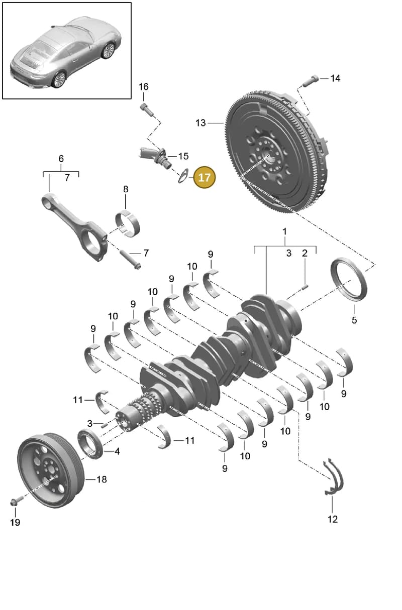 99160691200 — Porsche 911 (2016-2019) diagram p47102000, position 17