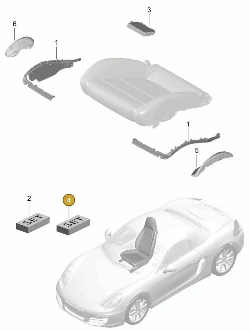 99160692100 — Porsche Boxster (2012-2016) diagram p39817009, position 4