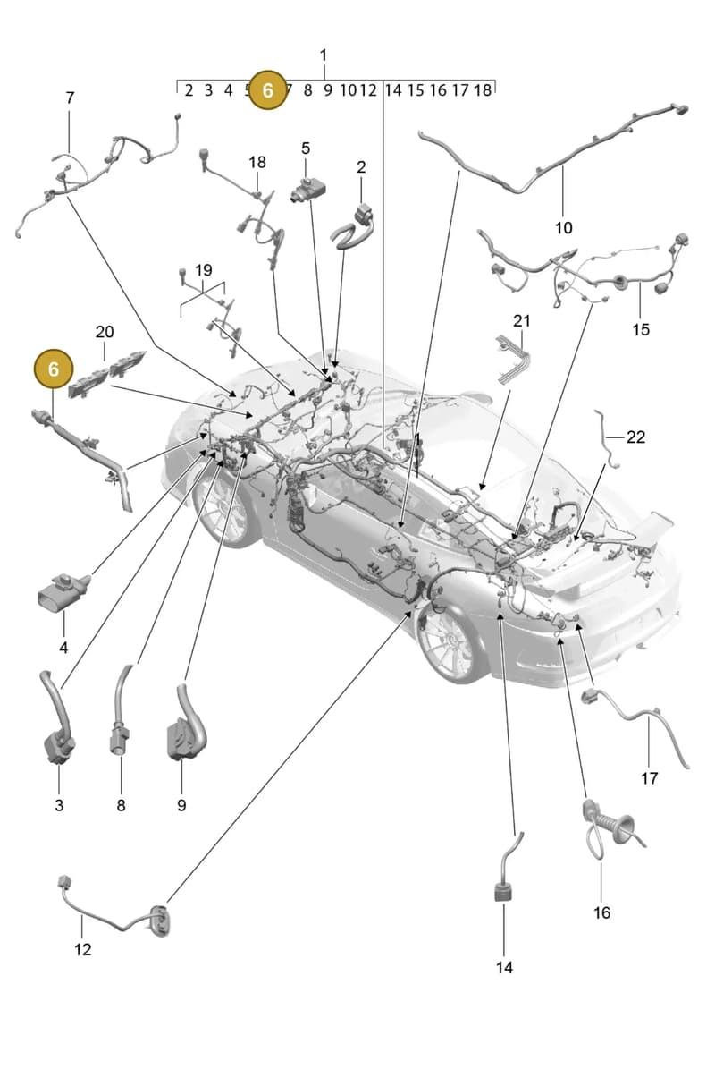 99160913184 — Porsche 911 (2013-2020) diagram p41902010, position 6