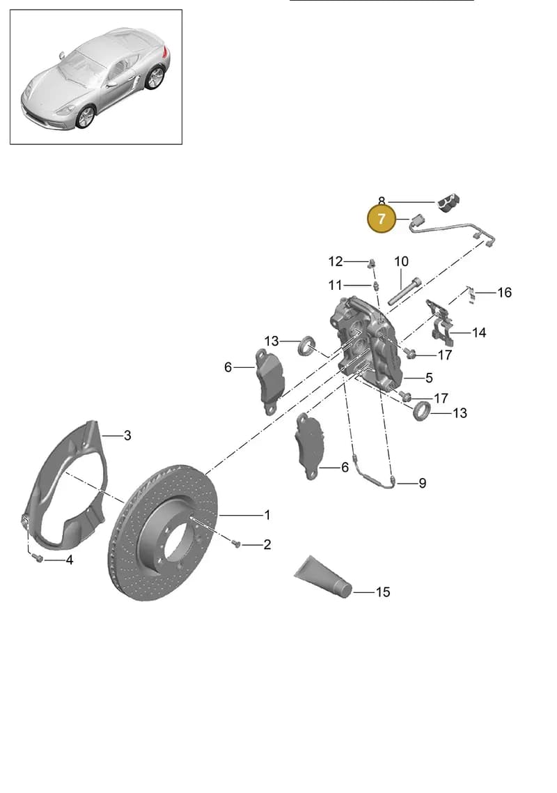 99160916500 — Porsche Cayman (2016-2019) diagram p50602000, position 7