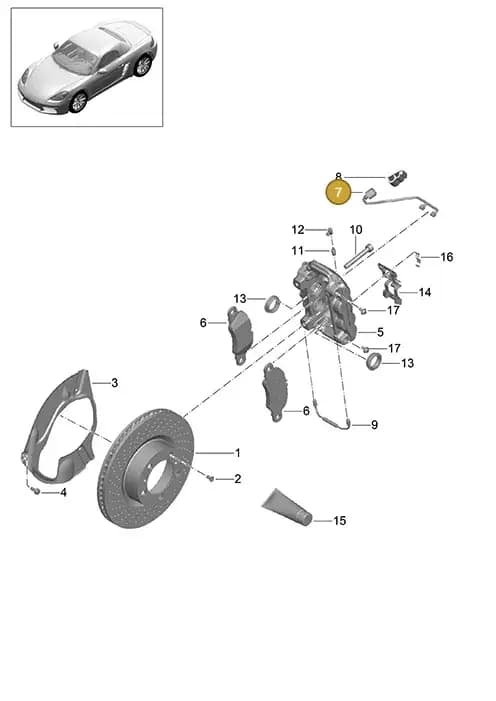 99160916500 — Porsche Boxster (2016-2019) diagram p48602000, position 7