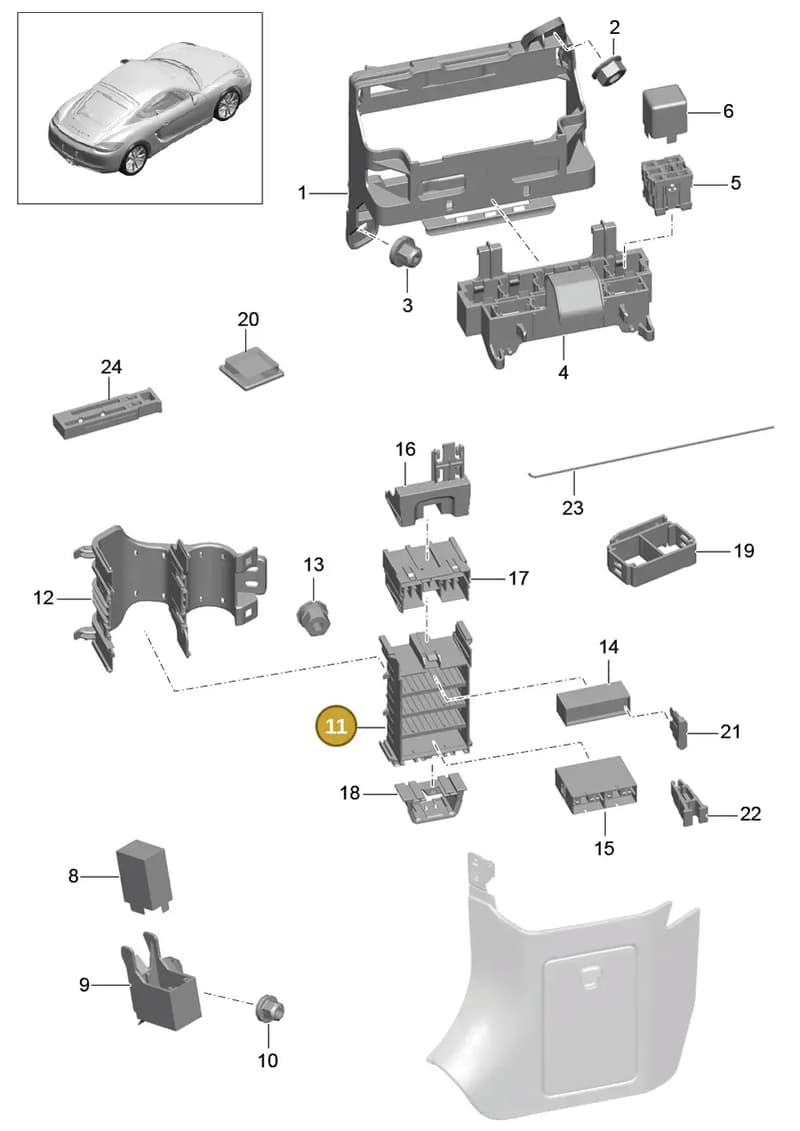 99161010100 — Porsche Cayman (2013-2016) diagram p40902000, position 11