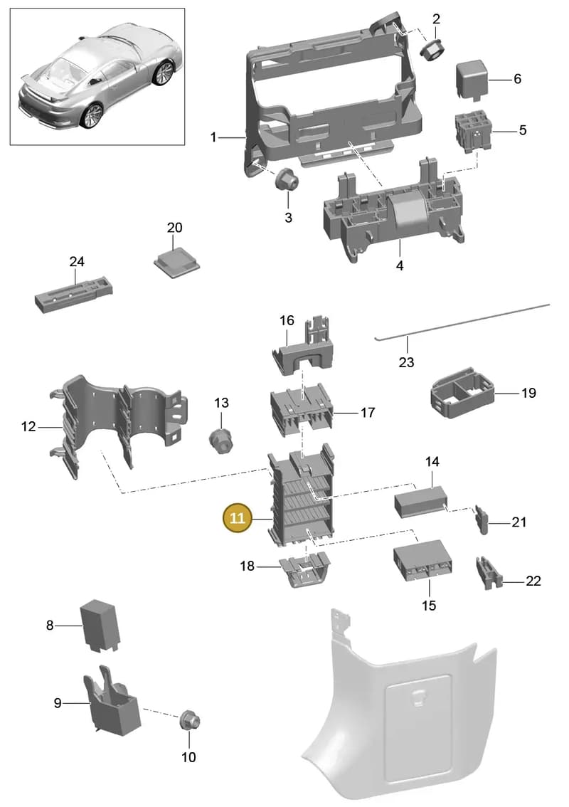 99161010100 — Porsche 911 (2013-2020) diagram p41902000, position 11
