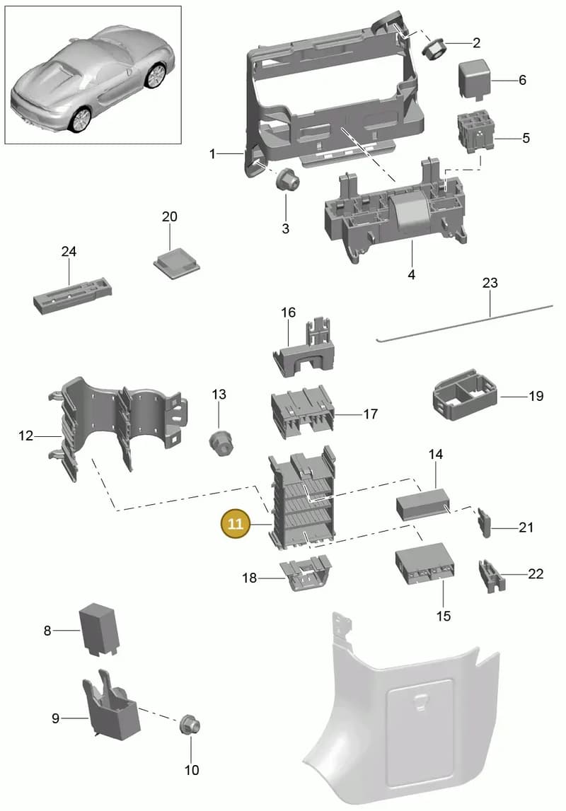 99161010100 — Porsche Boxster Spyder (2015-2016) diagram p46902000, position 11