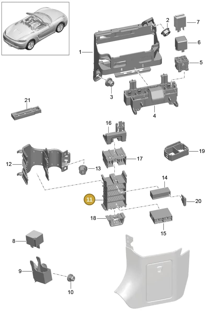 99161010100 — Porsche Boxster (2016-2019) diagram p48902000, position 11