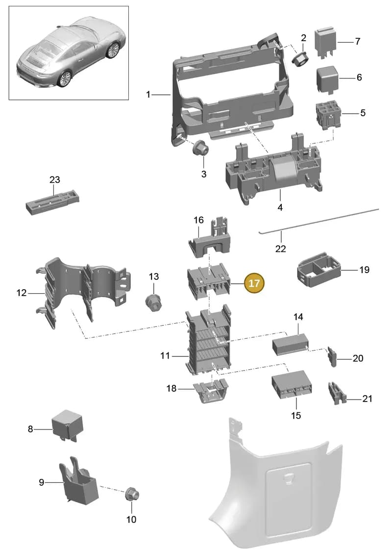 99161010200 — Porsche 911 (2016-2019) diagram p47902000, position 17