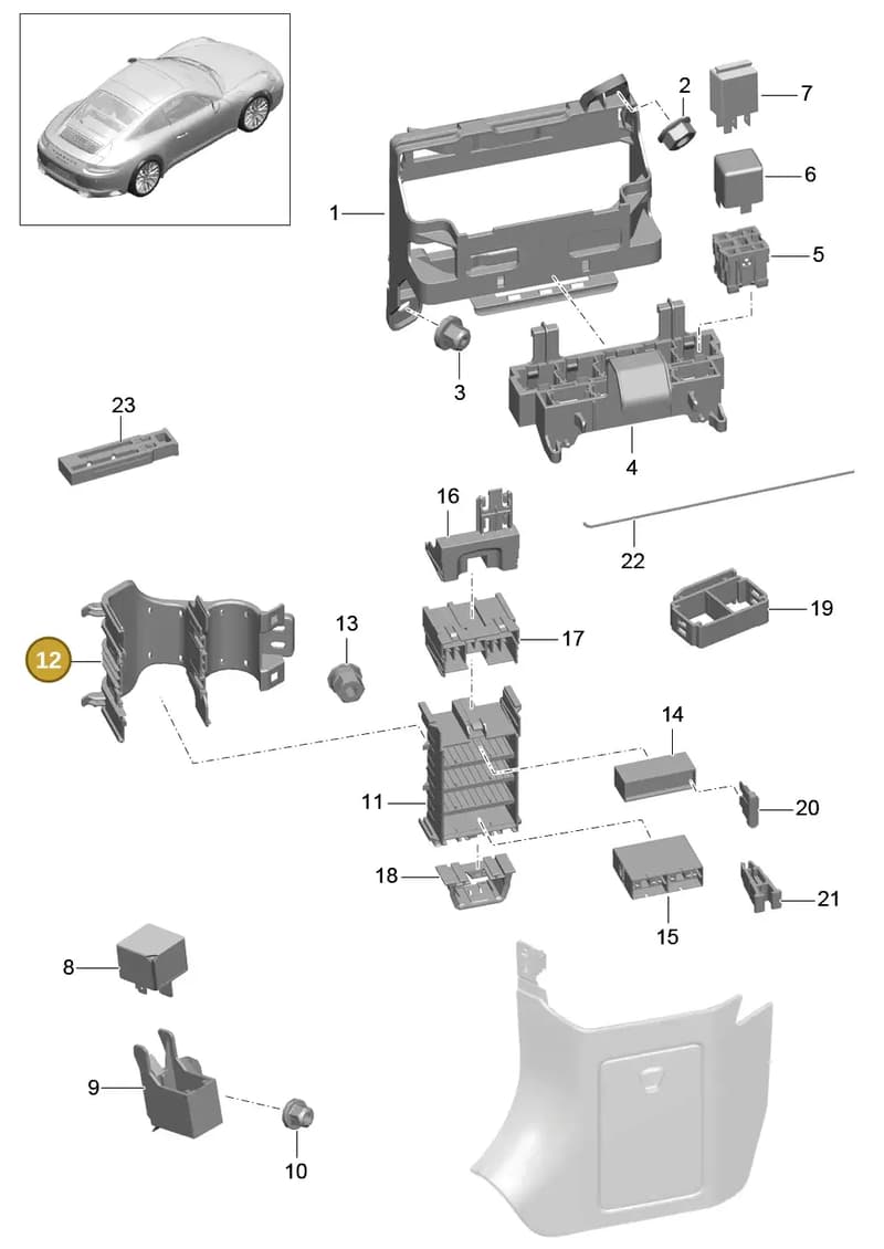 99161010300 — Porsche 911 (2016-2019) diagram p47902000, position 12