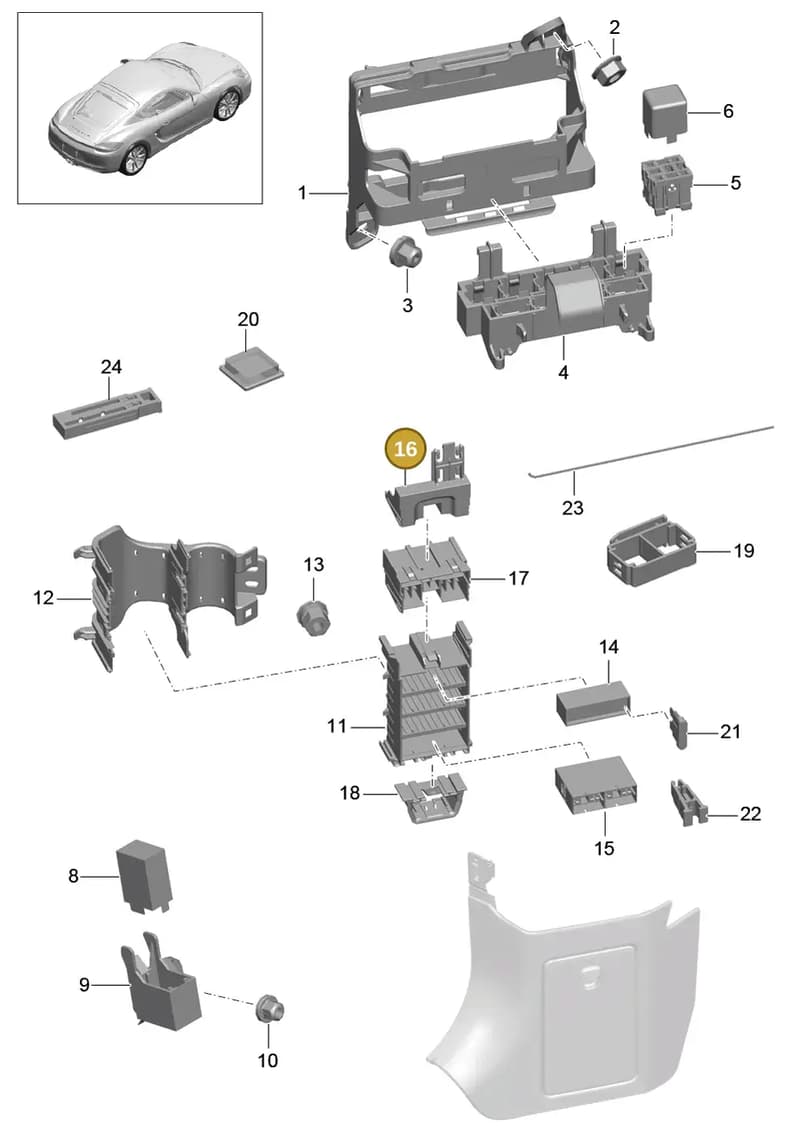 99161010400 — Porsche Cayman (2013-2016) diagram p40902000, position 16