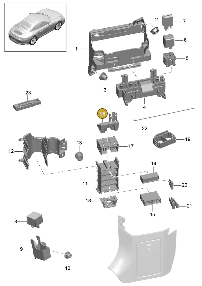 99161010400 — Porsche 911 (2016-2019) diagram p47902000, position 16