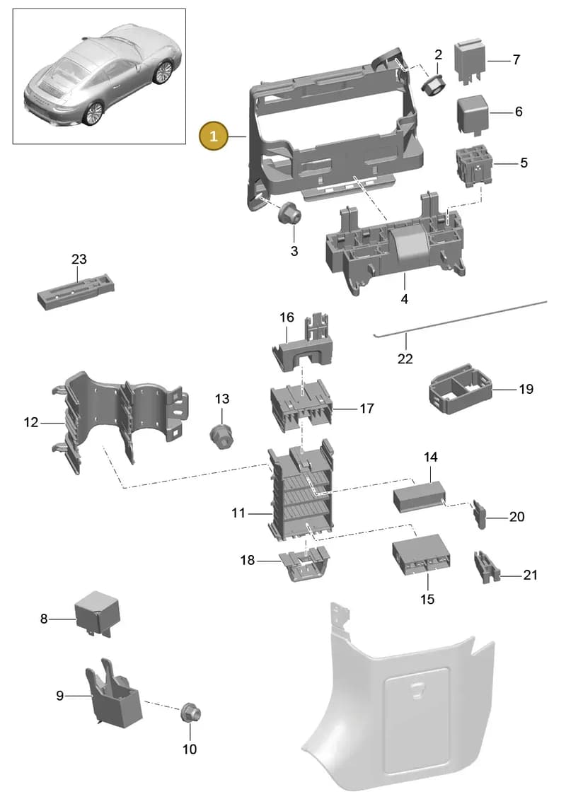 99161010700 — Porsche 911 (2016-2019) diagram p47902000, position 1