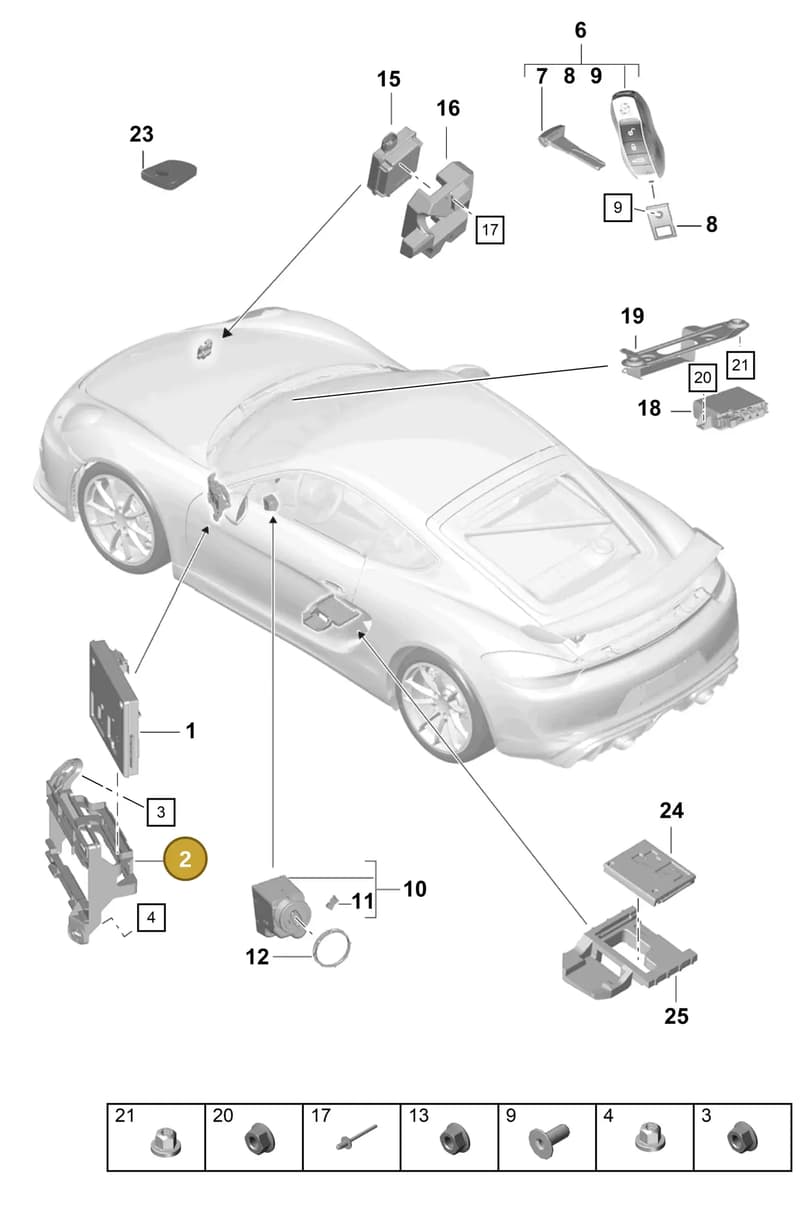 99161011100 — Porsche Cayman (2019-2022) diagram p55901040, position 2