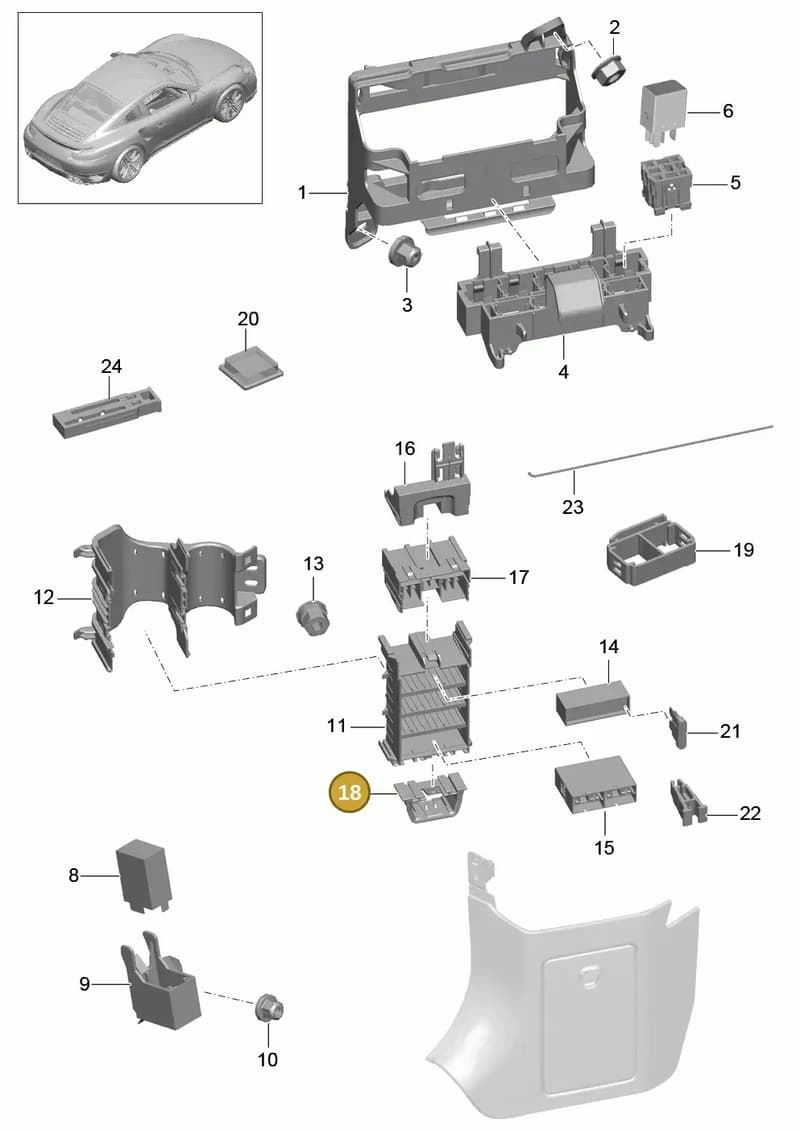 99161012000 — Porsche GT2 RS Clubsport (2013-2020) diagram p42902000, position 18