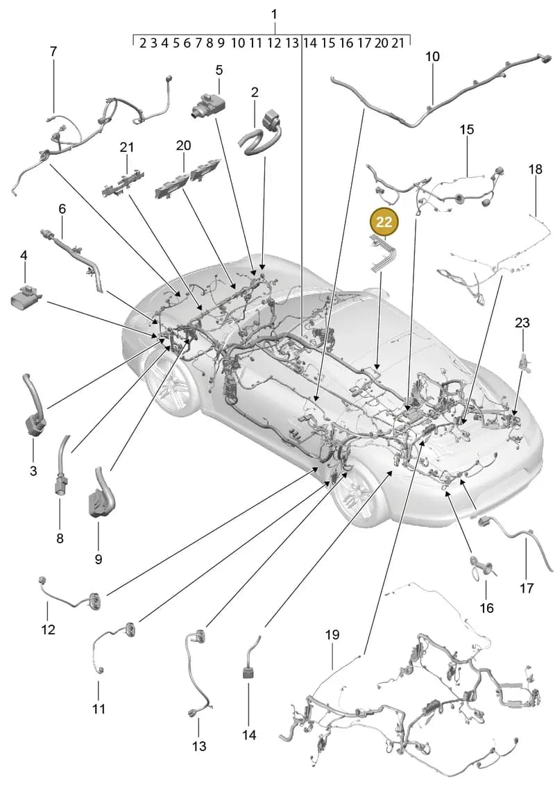 99161022100 — Porsche 991 Carrera 4 (2011-2016) diagram p38902010, position 22