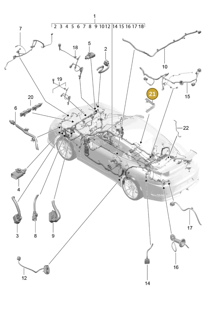 99161022100 — Porsche 911 (2013-2020) diagram p41902010, position 21