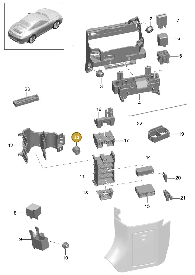 99161030104 — Porsche 911 (2016-2019) diagram p47902000, position 13