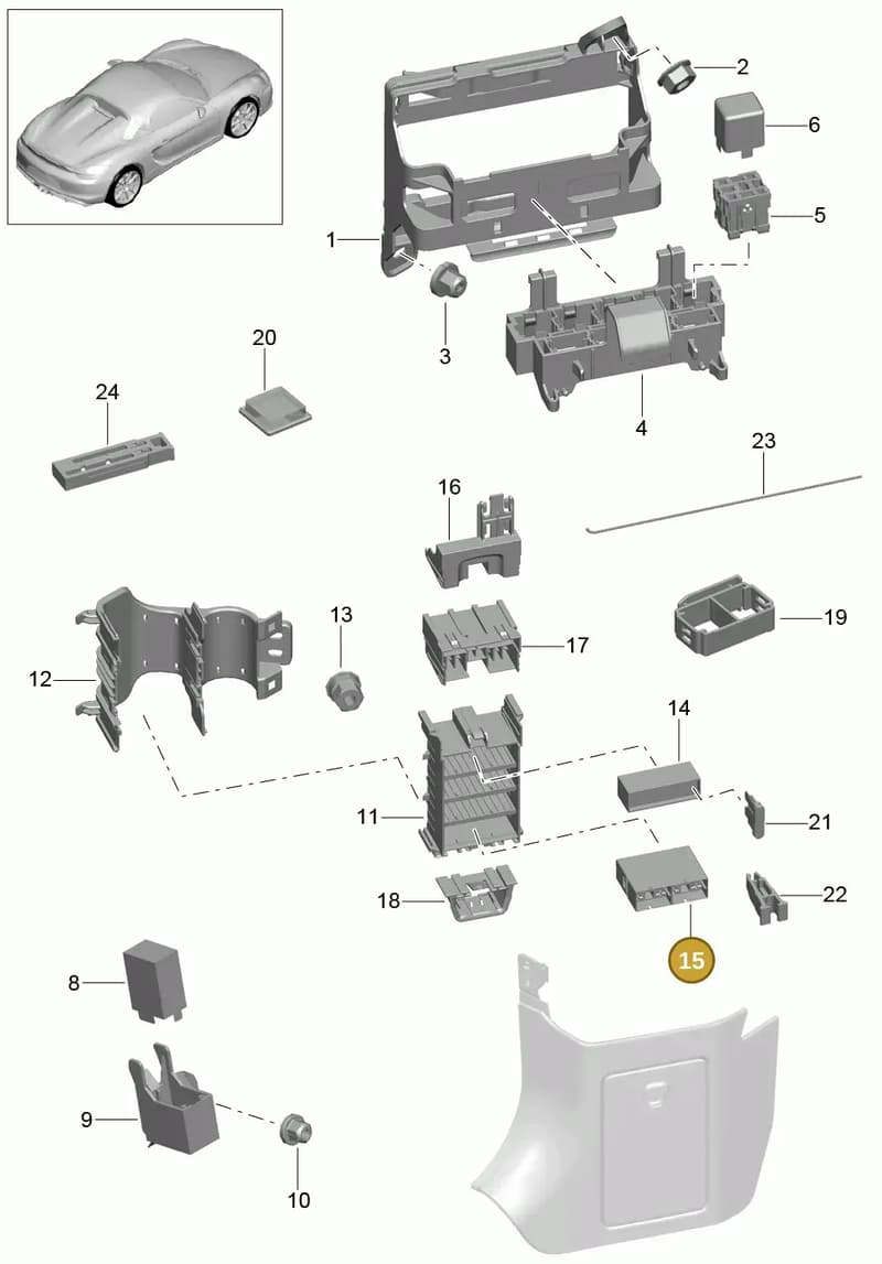 99161030500 — Porsche Boxster Spyder (2015-2016) diagram p46902000, position 15